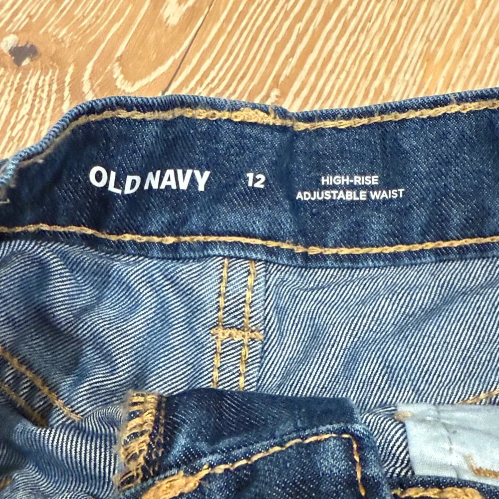 Old Navy Dark Blue Denim Frayed Hem Shorts Girls Size 12